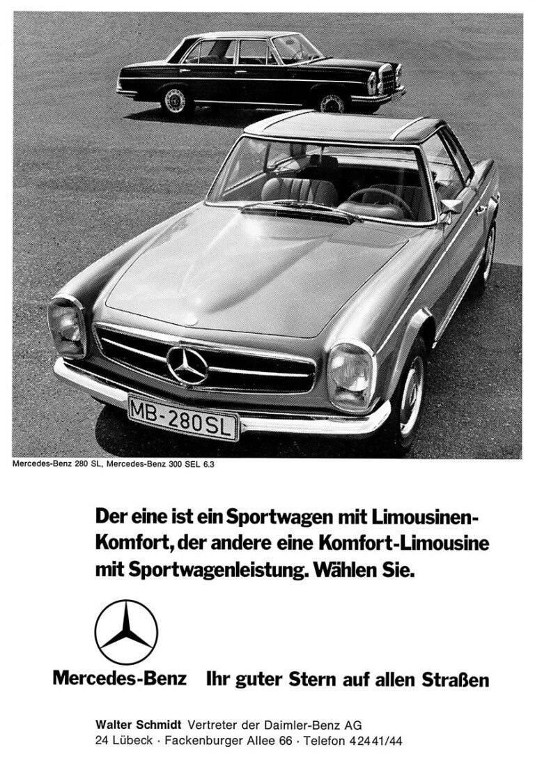 История о том, как Mercedes-Benz пытался оснастить родстер SL «Pagoda» большим V8 от лимузина