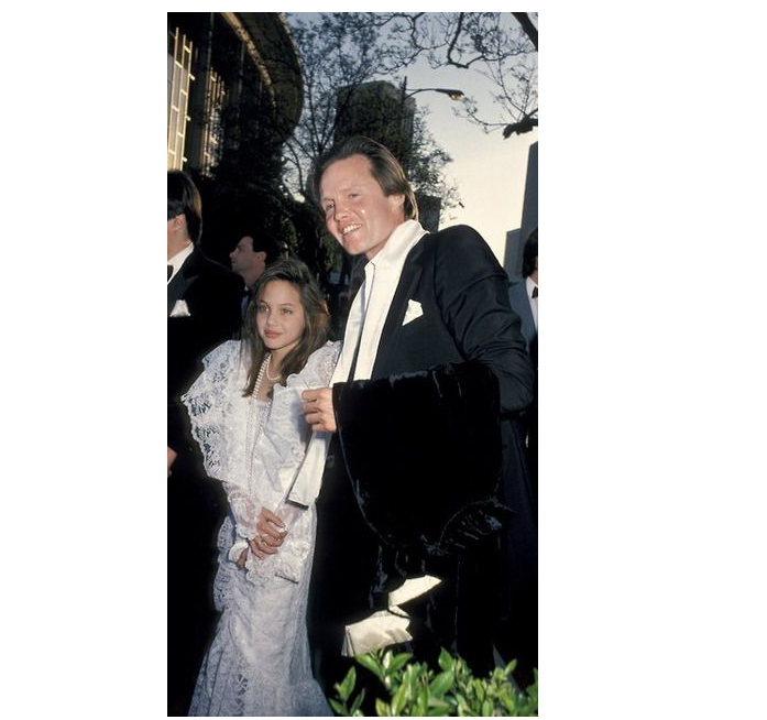 Angelina Jolie and her father, 1986