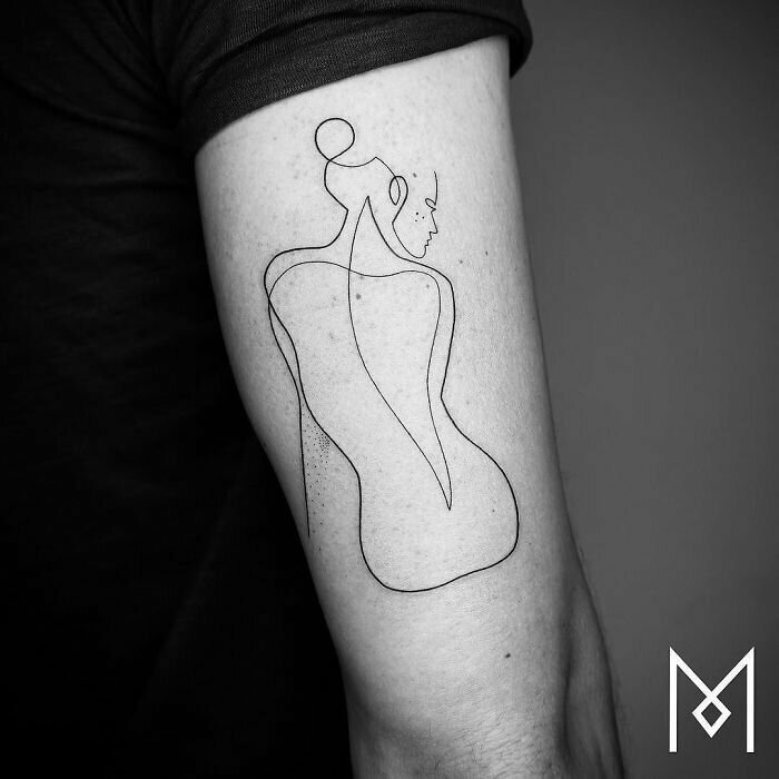 20 минималистичных татуировок, созданных при помощи одной непрерывной линии