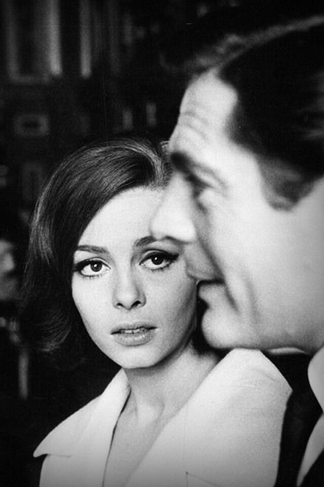 Мишель Мерсье и Марчелло Мастроянни на съемках «Казанова 70», вышедшем в 1965 году.
