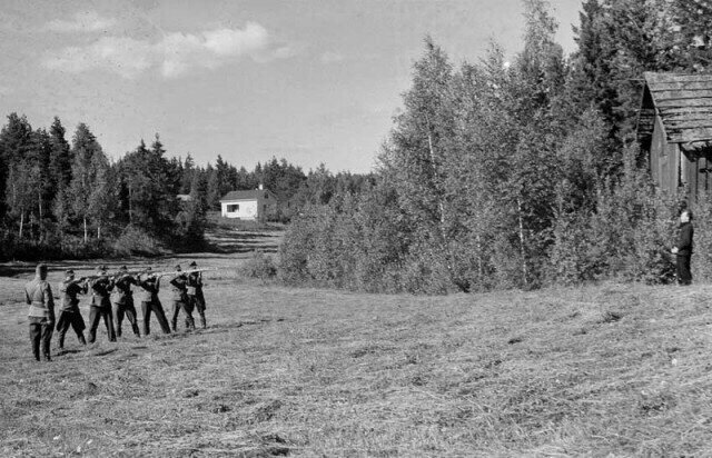 Расстрел участника советской диверсионно-разведывательной группы. Финляндия, Сало, 17 июля 1941 г