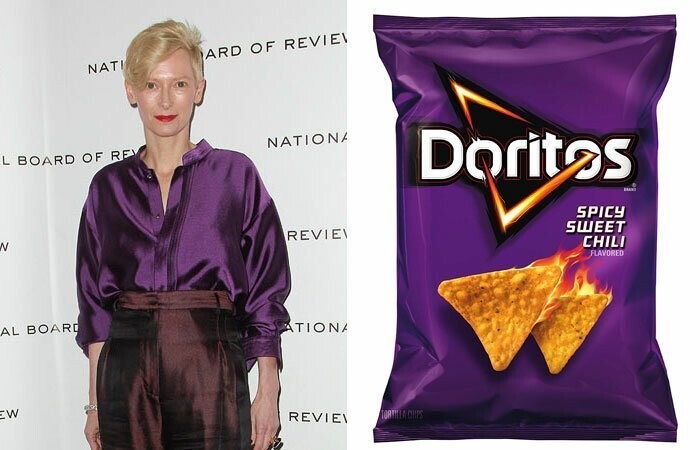 В сети сравнили наряды Тильды Суинтон с упаковками чипсов