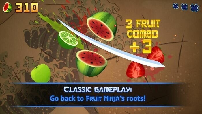 5. Игра Fruit Ninja