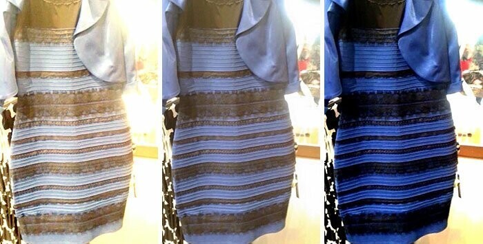 6. Платье: белое с золотым или голубое с черным?