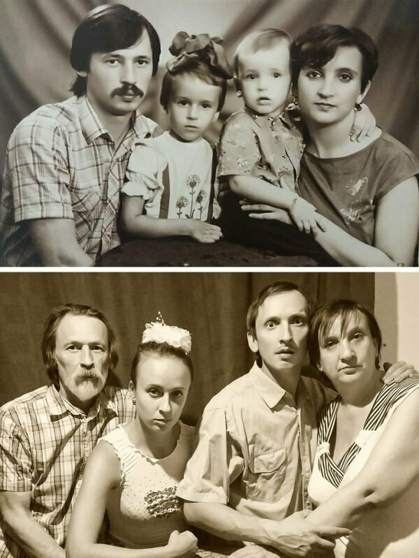 Семейное фото спустя года.