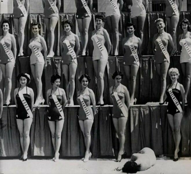 22. «Мисс Новая Зеландия» упала в обморок на конкурсе «Мисс Вселенная», Лонг Бич, 1954 год