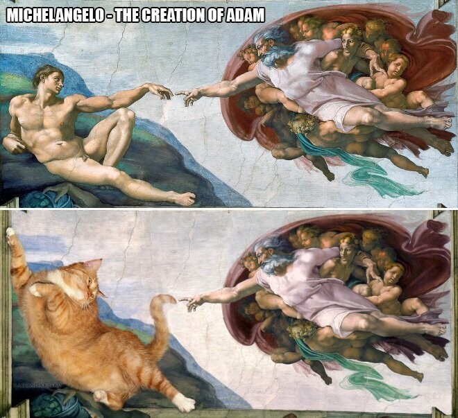 Микеланджело, "Сотворение Адама"