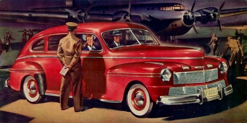 Предвоенное автоавиационное: винтажные рекламные листовки американских автомобилей