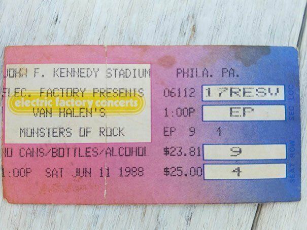 22. Билет на концерт группы Van Halen 11 июня 1988 года