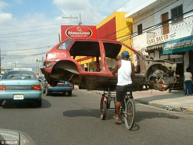  Зачем нанимать грузовик для перевозки кузова автомобиля, если с этим прекрасно справляется трехколесный велосипед?