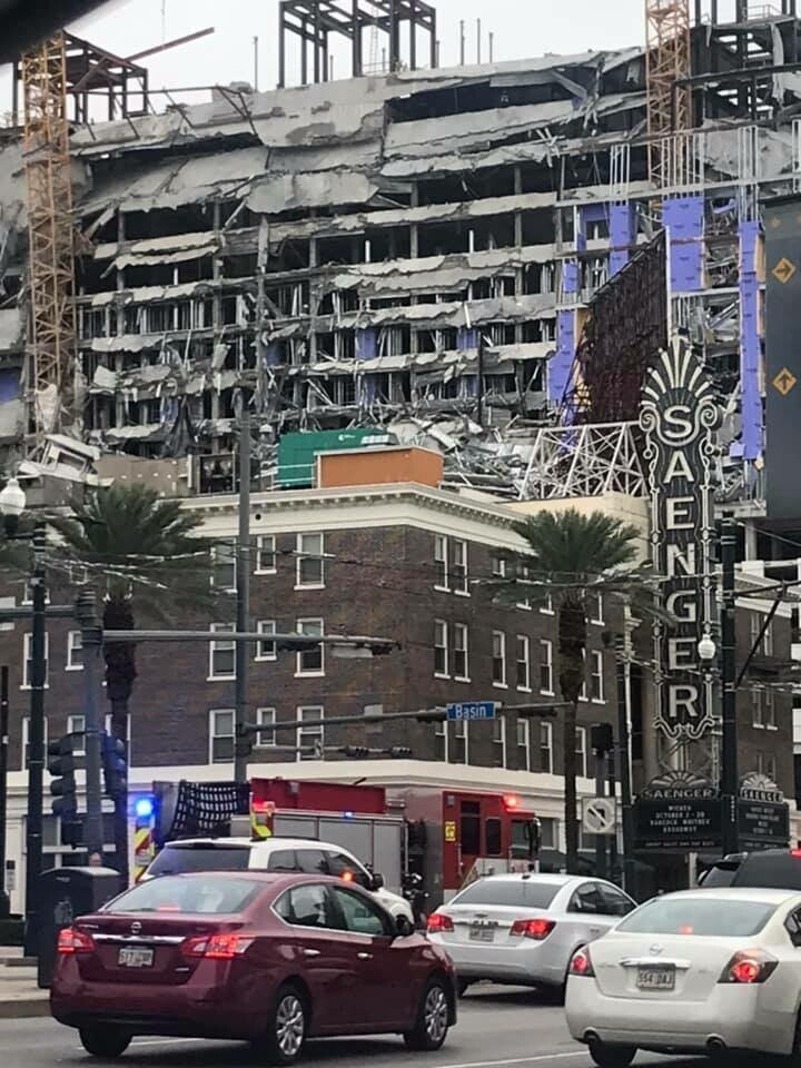 В Новом Орлеане обрушился строящийся отель