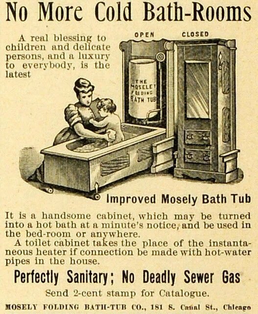 Как выглядели складные ванны конца 19 века