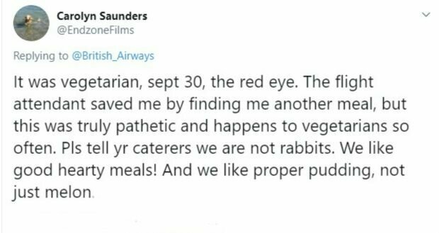 "Мы не кролики!": пассажирка пожаловалась на питание в самолете