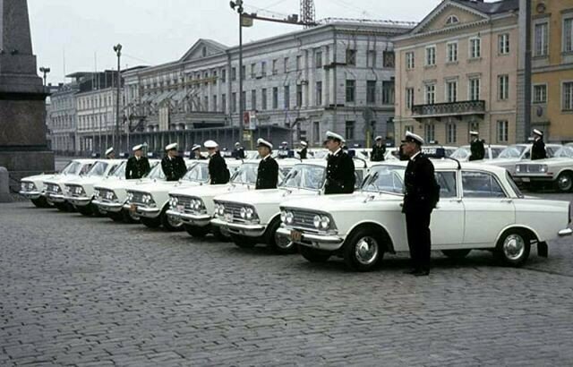 Автомобили "Москвич-408" для полиции города Хельсинки, Финляндия, 1965 год. 