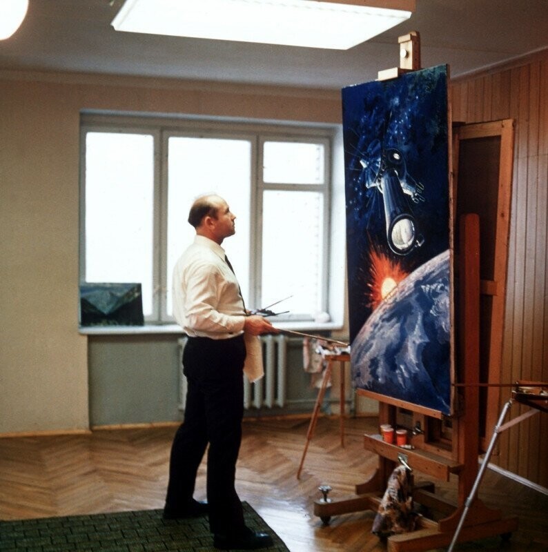 "Только кисть художника может рассказать о том необычайном ощущении, которое охватывает человека в космическом путешествии…" Алексей Леонов, 1979 г.