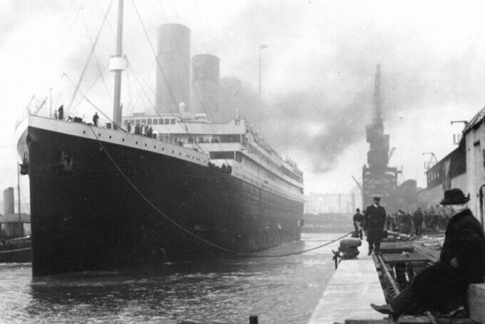 Одна из редких фотографий Титаника 1912 год