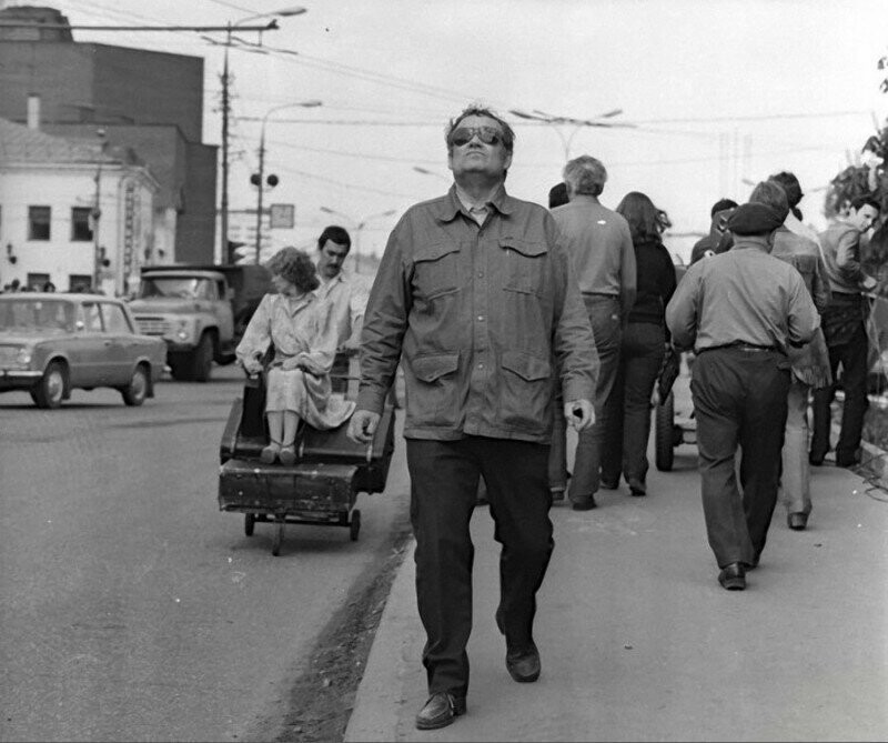 На съёмках фильма "Вокзал для двоих", Москва, 1981 год