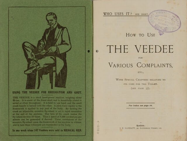 Медицинский вибратор Veedee - одна из первых секс-игрушек в истории