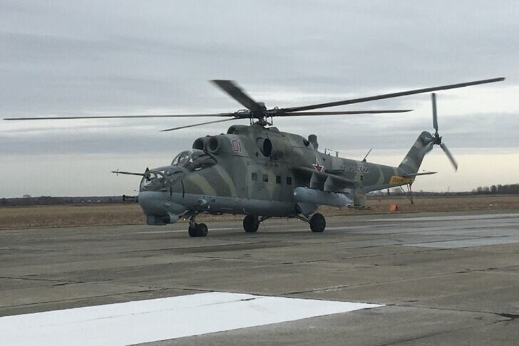 Четыре ударных вертолета Ми-24П поступили на вооружение Центрального военного округа