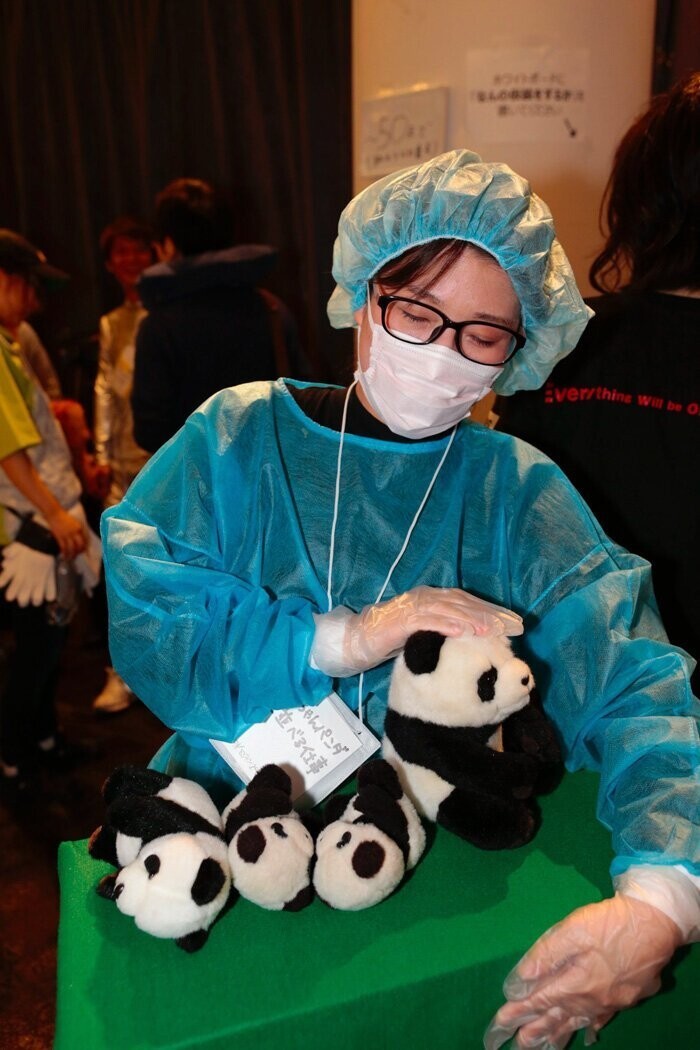 15. Работник зоопарка, который ставит в ряд детенышей панды