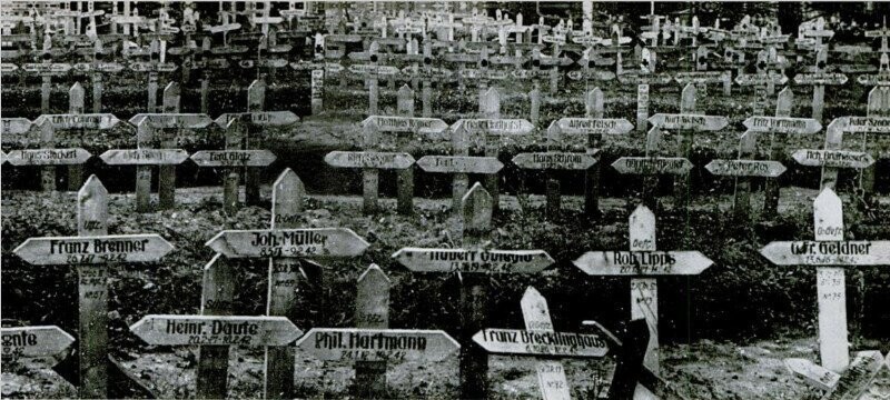 Кладбище немцев возле Сталинграда, фото опубликовано 7 декабря 1942 г.