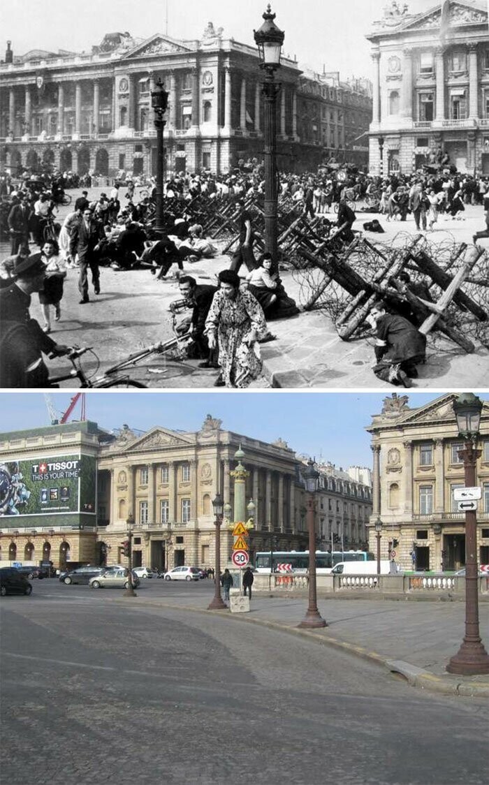 Освобождение Парижа. Площадь Согласия, 1944 год