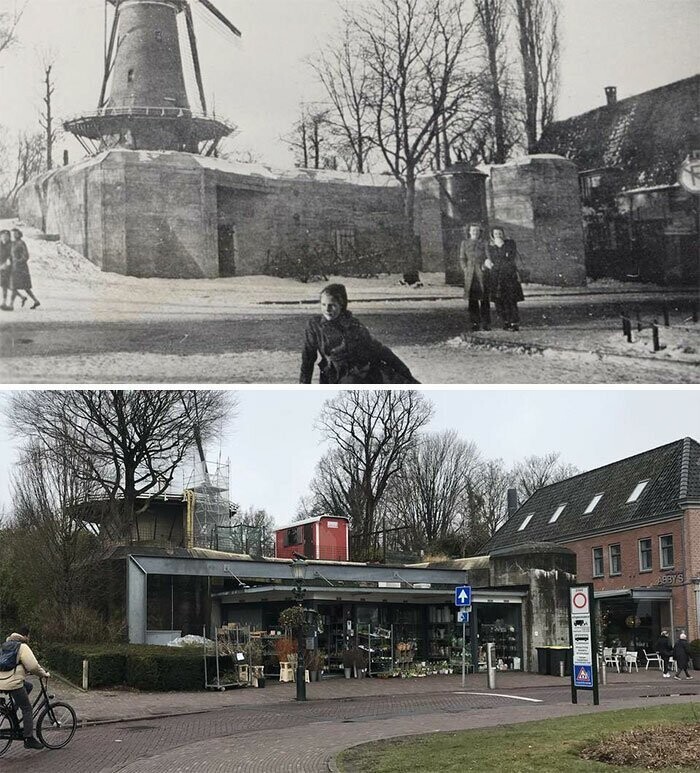 Военный бункер в голландском Алкмаре стал цветочным магазином. 1945 - 2018