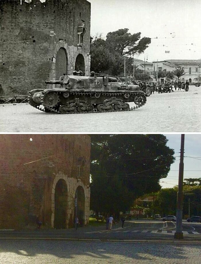 Битва у ворот Сан-Паоло в Риме: после заключения перемирия с союзниками итальянцы пытаются не пустить немцев в столицу. Сентябрь 1943 года
