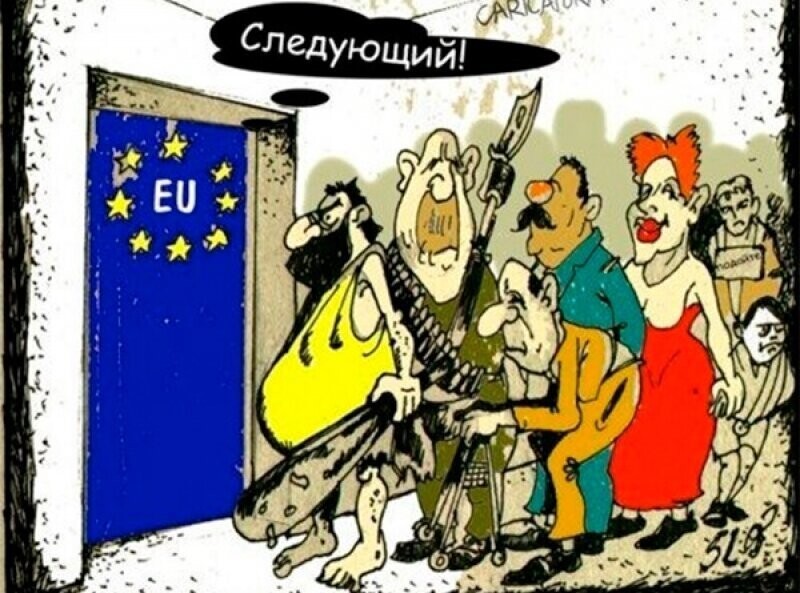 Политические карикатуры про мигрантов , ЕС и украину