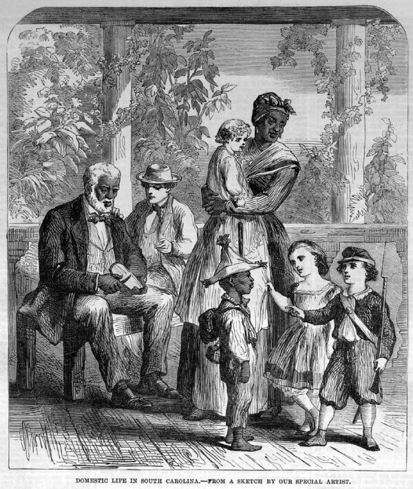 Домашние слуги с детьми своих господ (штат Южная Каролина, 1863 год)