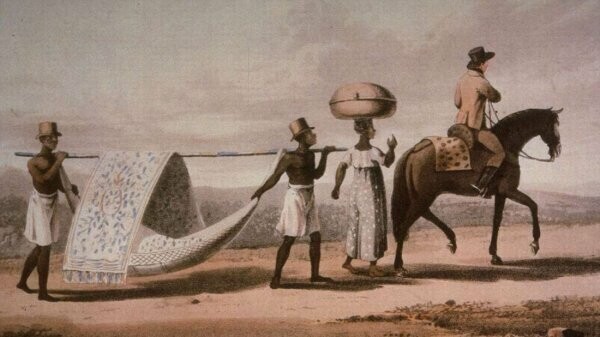 Домашние рабы со своим господином (Бразилия, 1816 год)