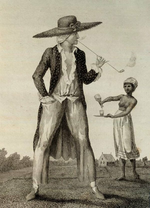 Домашняя рабыня и ее господин (Суринам, 1770-е годы