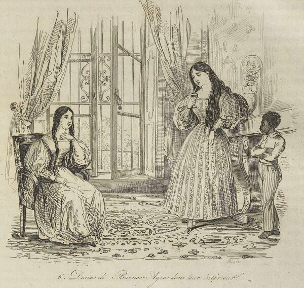 Мальчик - прислуга с дочерьми своих господ (Аргентина, 1827 год)