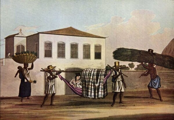 Домашние рабы в поместье своих хозяев (Бразилия, 1821 год)