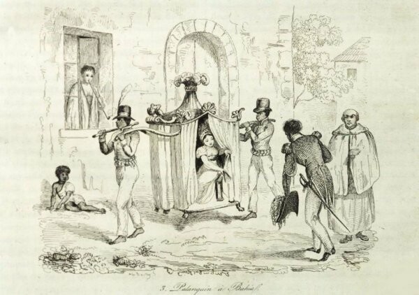 Рабы - носильщики транспортируют свою госпожу (Бразилия, 1826 год)