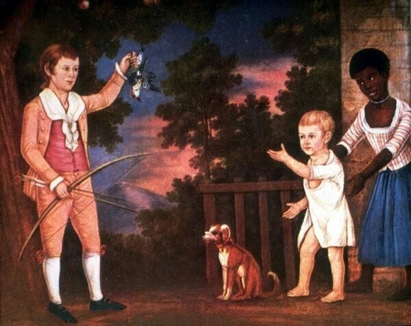 Черная няня с белыми детьми своих господ (штат Вирджиния, 1790-е годы)