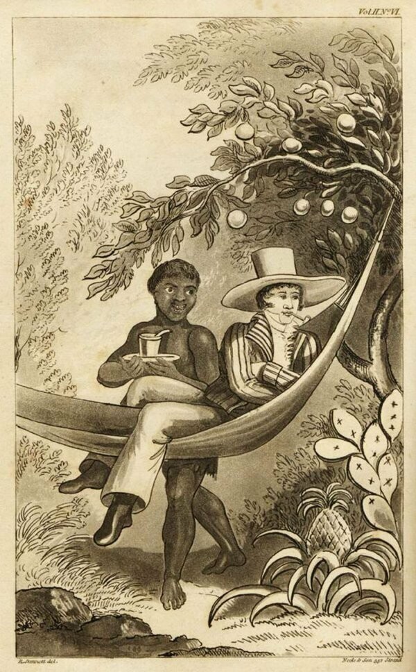 Раб подносит напитки своему господину (Пуэрто-Рико, 1808 год)