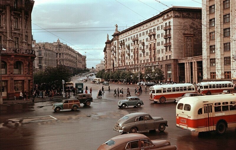Вид на улицу Горького, 1950–е годы, Москва
