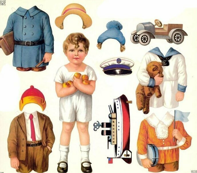 Впервые бумажные куклы с одеждой для вырезания появились в XVIII веке, однако в те далекие времена их использовали лишь модистки, для наглядной демонстрации новых моделей шляпок и одежды.