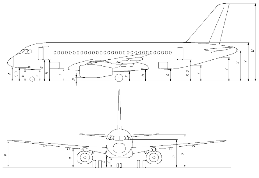 Ssj 100 самолет схема