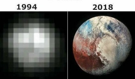 Плутон находится так далеко от Земли, что получить его снимок ученые смогли совсем недавно
