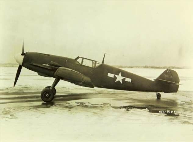 Немецкий истребитель Ме-109F на тестовых испытаниях в США. 1943-й год