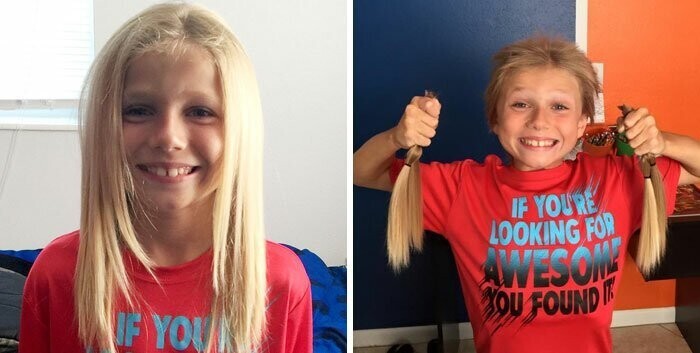 7. 8-летний мальчишка два года отращивал волосы и терпеливо сносил издевательства в школе