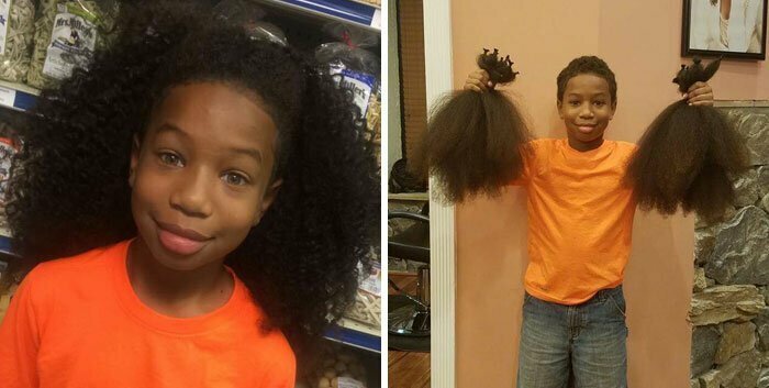 1. Мальчик отращивал волосы два года, чтобы пожертвовать их на парики детям, больным раком