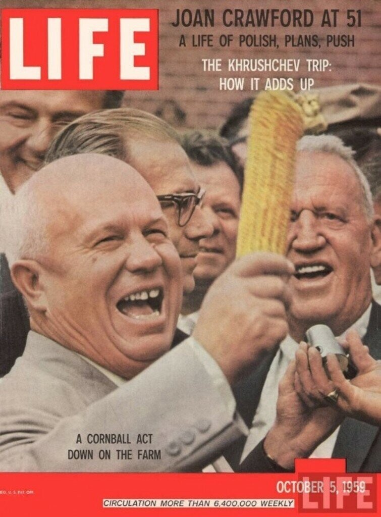 Во время этого вояжа было сделано знаменитое фото с кукурузным початком, попавшее на обложку журнала "Лайф":