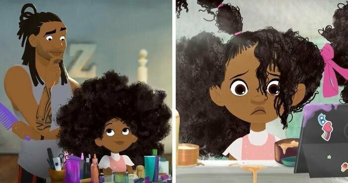 Восхитительная анимация: Отец впервые учится укладывать волосы дочери 
