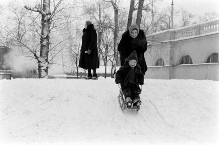 Зимние катания на санках в СССР