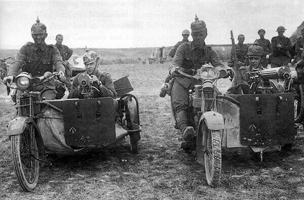 Германские мотоциклисты Первой Мировой