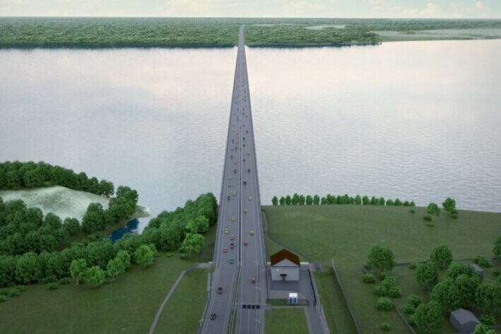 Начато строительство моста через Волгу. Его длина составит 3,7 км