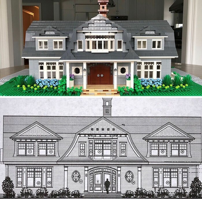 Все LEGO-проекты основаны на фотографиях дома с изображением его внешнего вида и интерьеров, а также на архитектурных планах